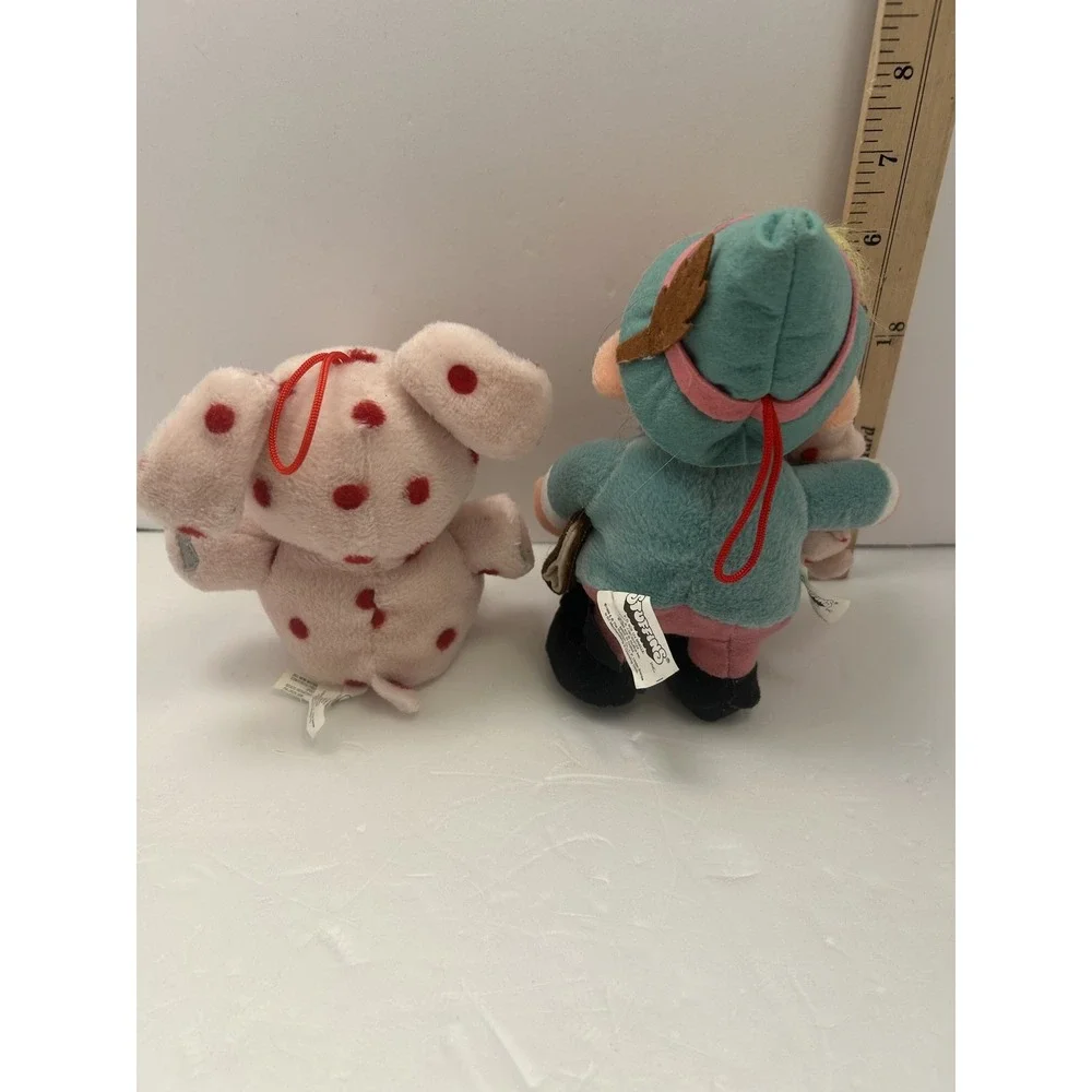 Vintage STUFFINS Inc. Dentistry Elf w/ Baby Elephant & Pink Spotted Elephant